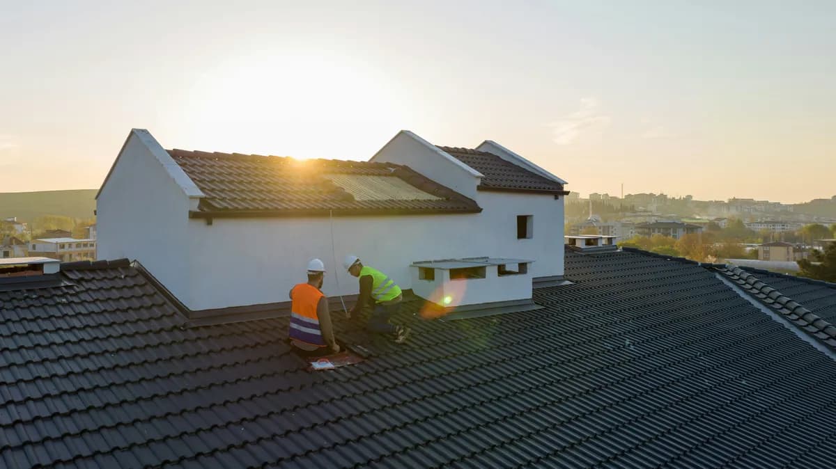 Chantier de rénovation de toiture en Belgique